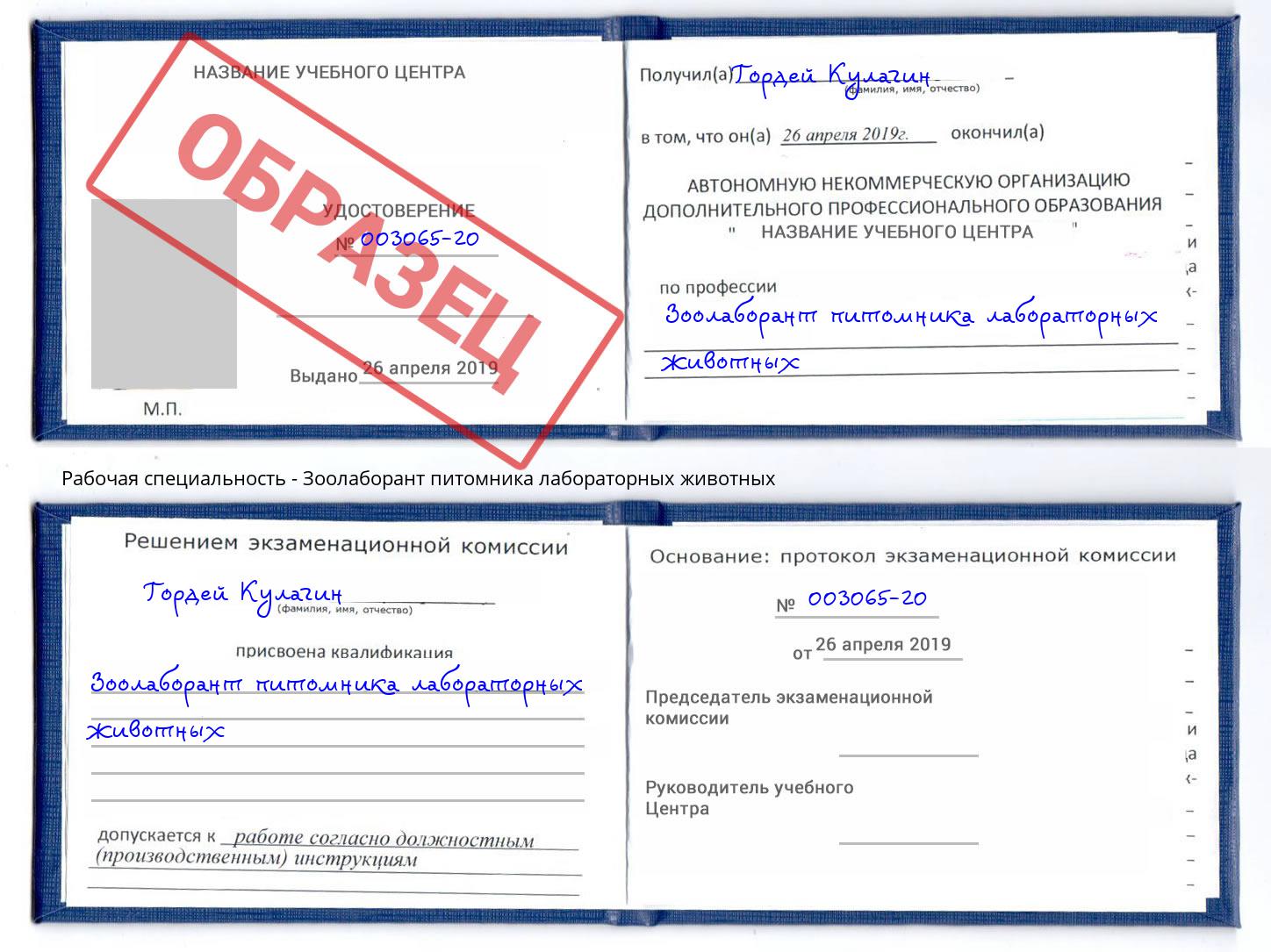 Зоолаборант питомника лабораторных животных Борзя